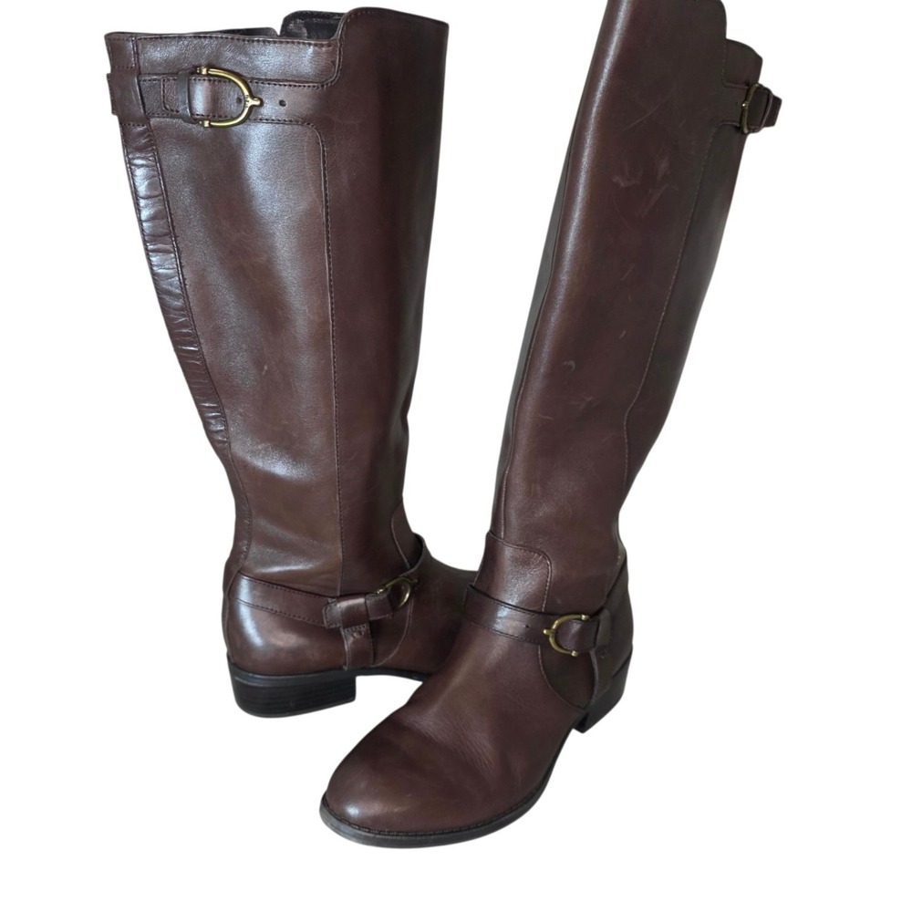 Lauren Ralph Lauren Margarite Boots 7B Brown Leather Tall Riding Equestrian
